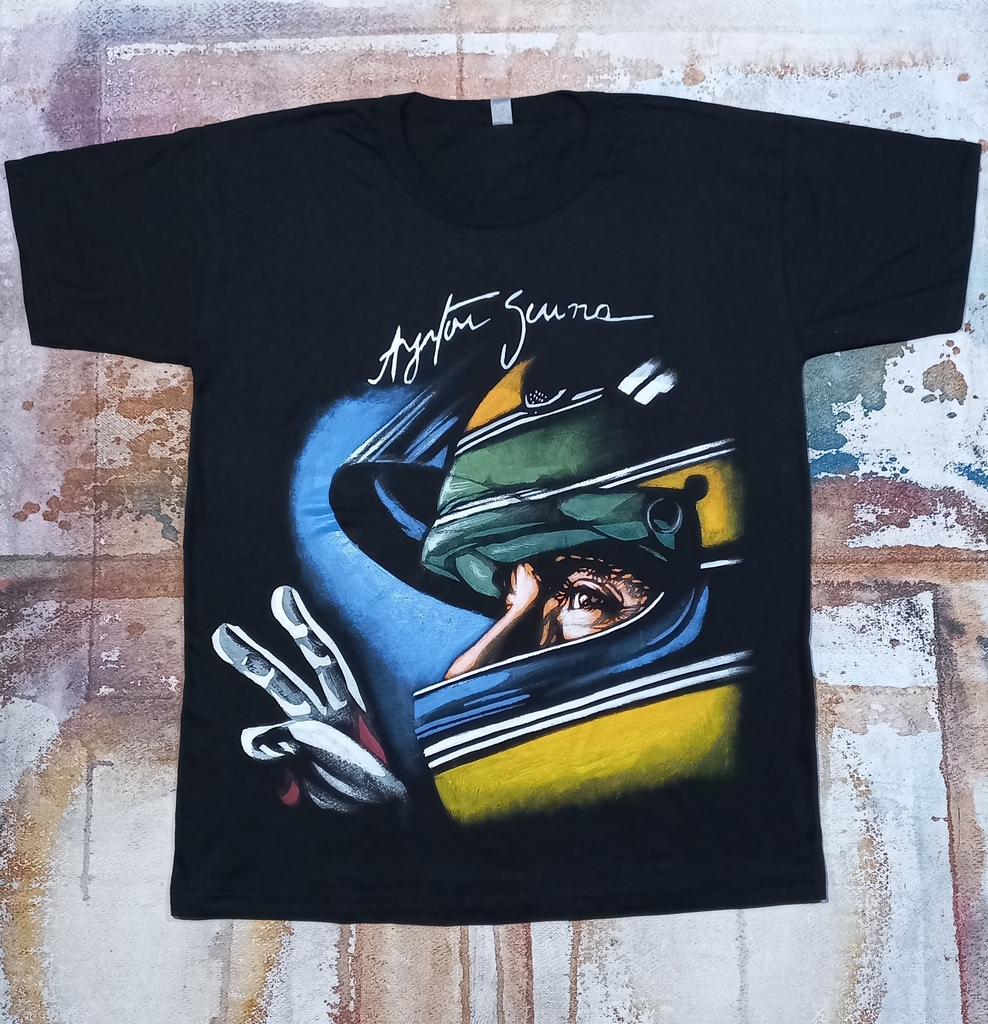Remera De Ayrton Senna Pintada A Mano 2 thumbnail 3