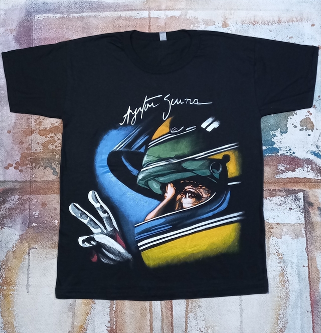 Remera De Ayrton Senna Pintada A Mano 2 thumbnail 2