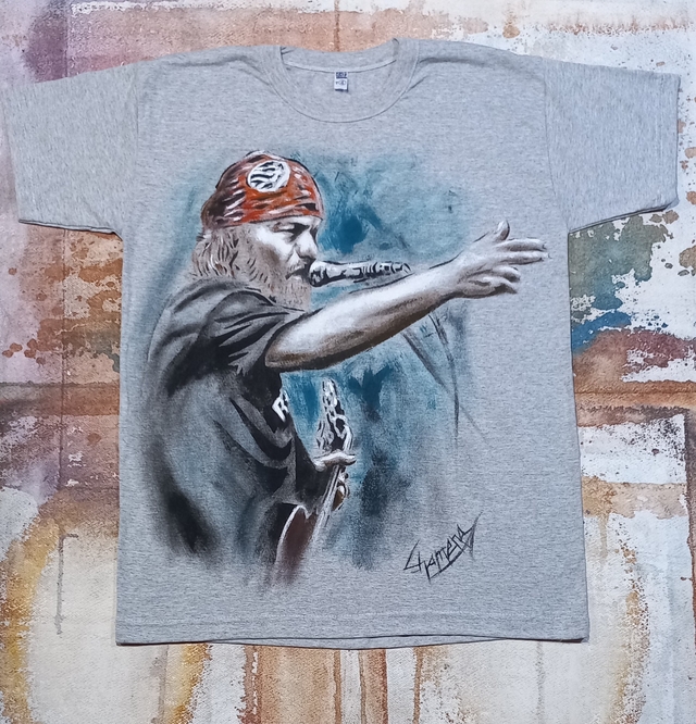 REMERA DE CHIZZO DE LA RENGA PINTA A MANO 6 thumbnail 2