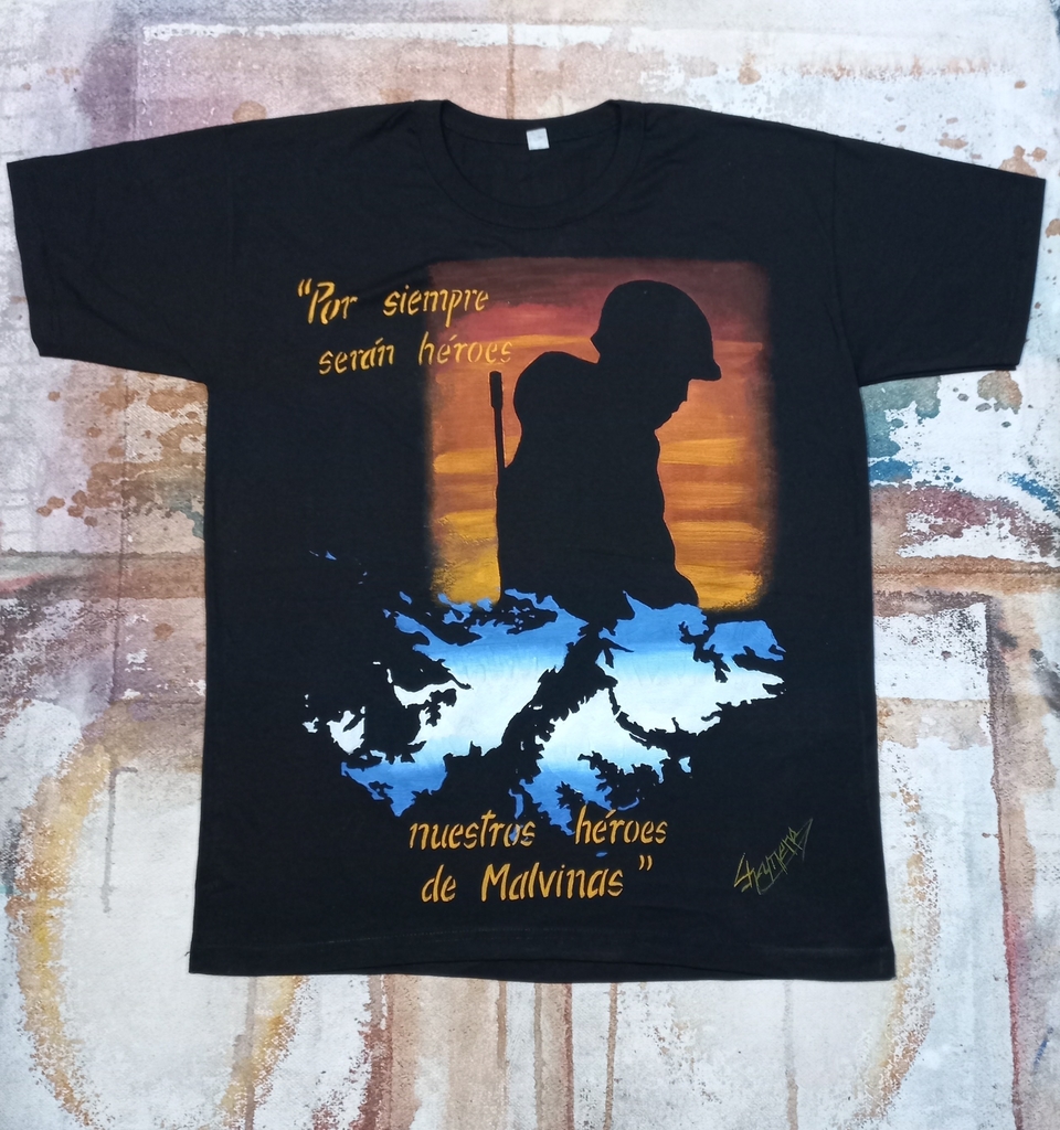 Remera De Las Islas Malvinas Pintada A Mano 6 thumbnail 3