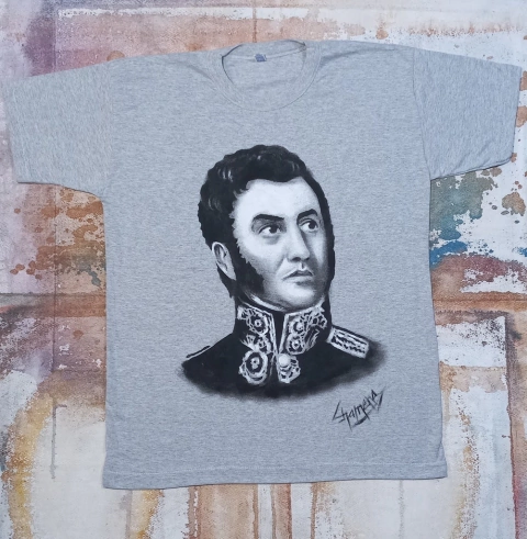 REMERA DEL GENERAL SAN MARTIN PINTADA A MANO 3