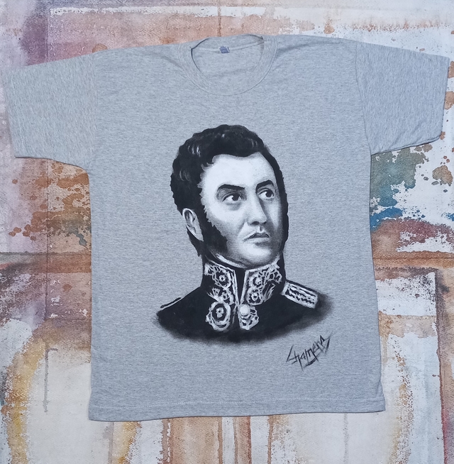 Remera Del General San Martin Pintada A Mano 3 thumbnail 2