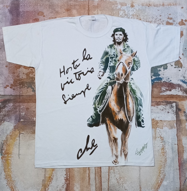 Remera Del Che Guevara Pintado A Mano 2 thumbnail 2