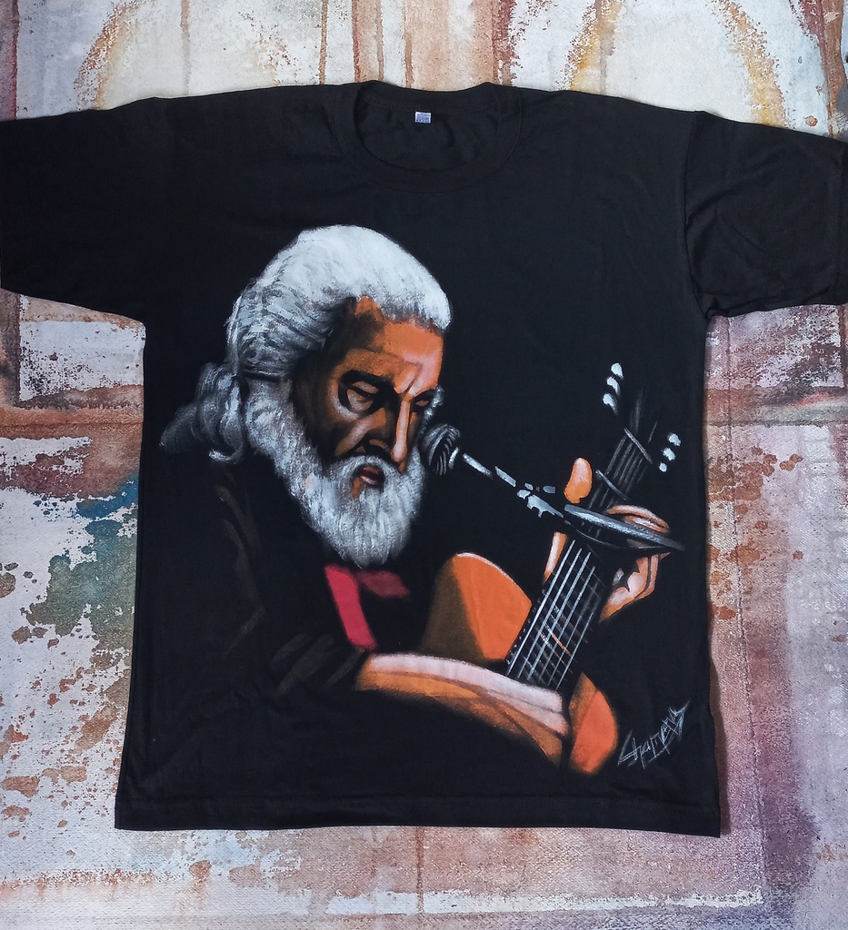 Remera De Jose Larralde Pintada A Mano 3 thumbnail 3