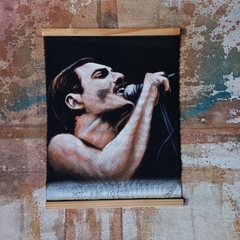Tapiz de Freddie Mercury de 35x48 cm Pintado a mano