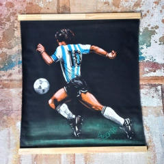 TAPIZ DE 60X78 PINTADO A MANO DE MARADONA 1