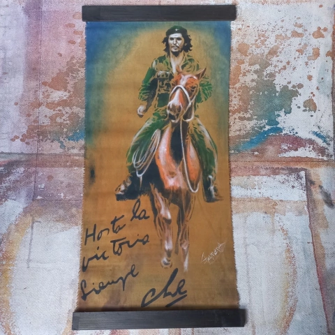 Tapiz del Che Guevara 40x85 cm pintado a mano