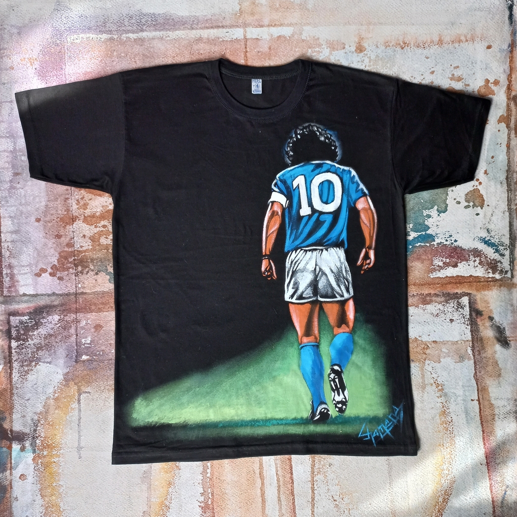 Remera De Diego Maradona Pintada A Mano 8 thumbnail 3