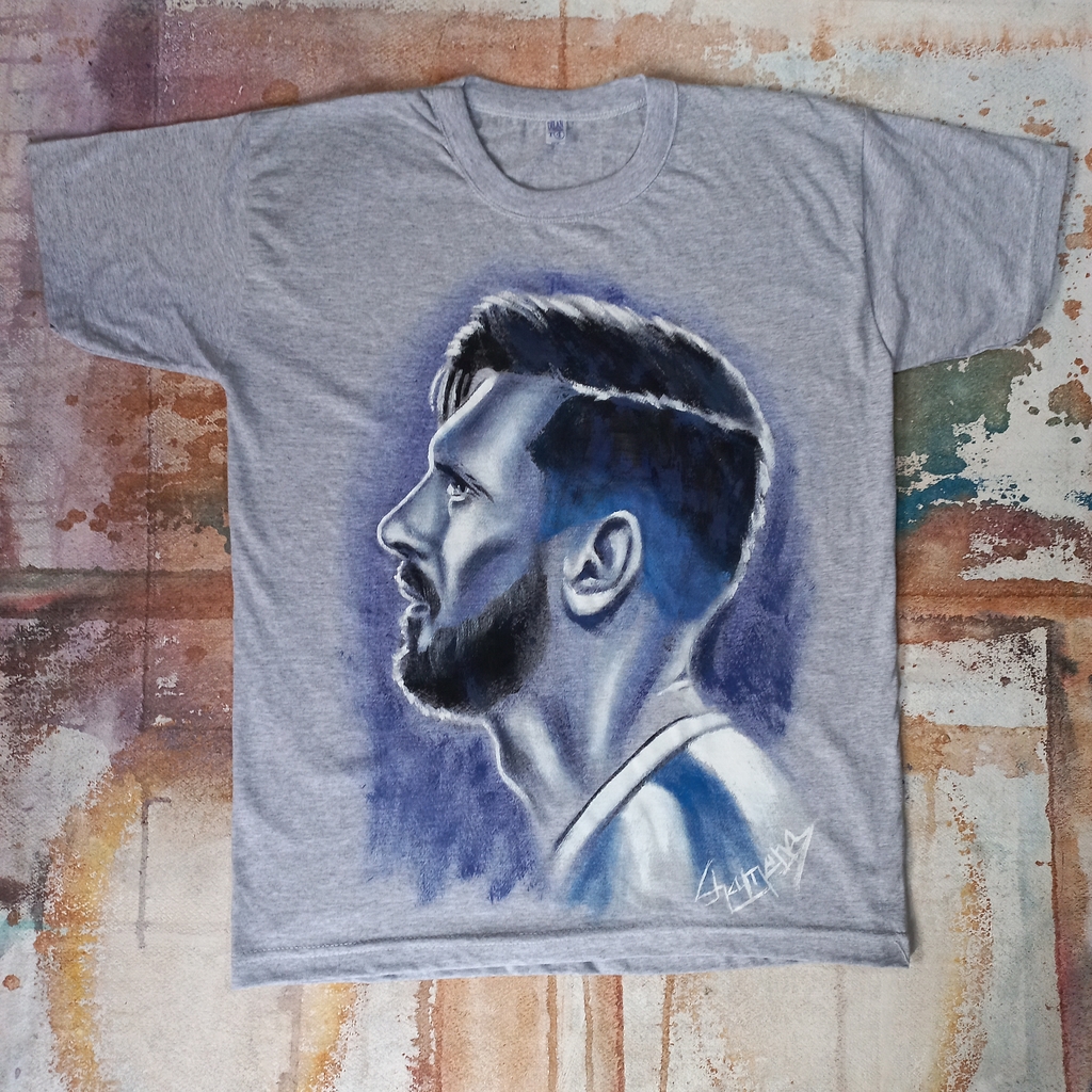 Remera De Messi Pintada A Mano 11 thumbnail 3