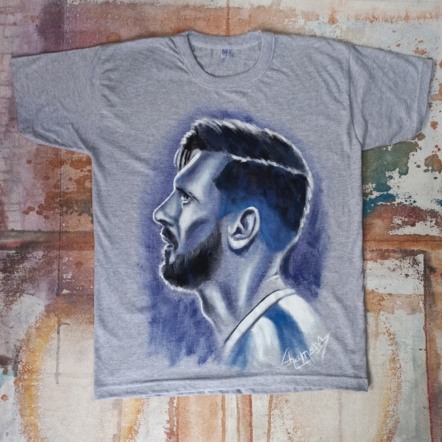 Remera De Messi Pintada A Mano 11 thumbnail 2