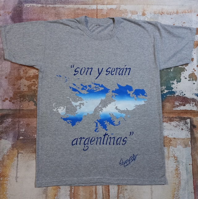 REMERA DE LAS ISLAS MALVINAS PINTADA A MANO 3 thumbnail 2