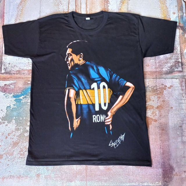 Remera De Juan Roman Riquelme Pintada A Mano 6 thumbnail 2