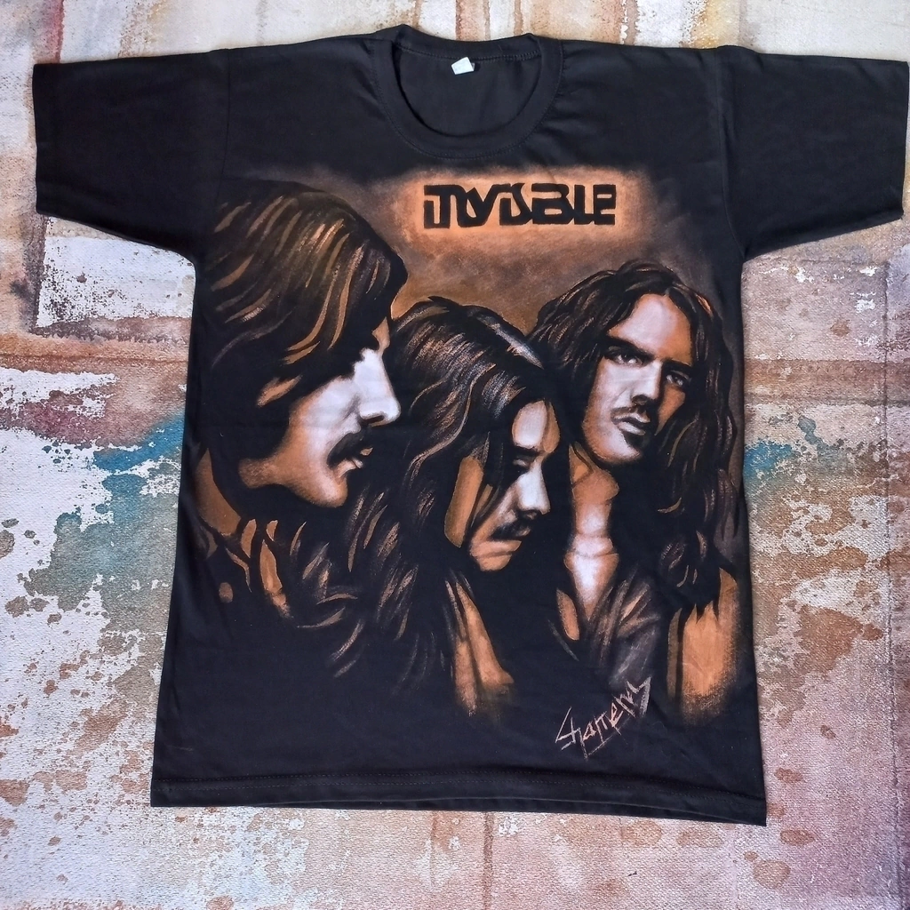REMERA DE INVISIBLE,SPINETTA PINTADA A MANO thumbnail 3