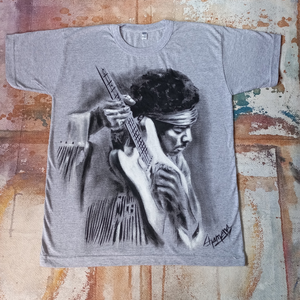 Remera De Jimi Hendrix Pintada A Mano 1 thumbnail 3