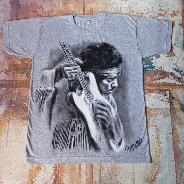 Remera De Jimi Hendrix Pintada A Mano 1 thumbnail 2