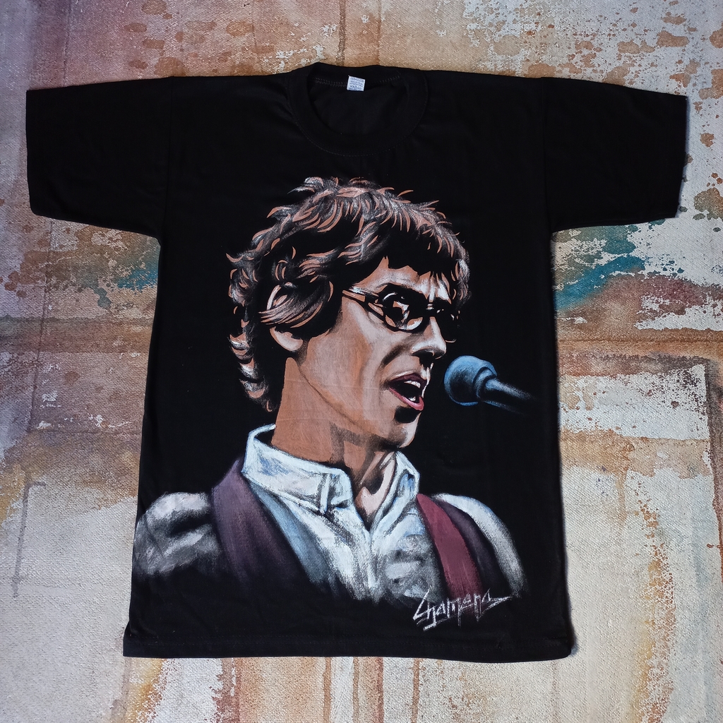 Remera De Luis Alberto Spinetta Pintada A Mano 1 thumbnail 3