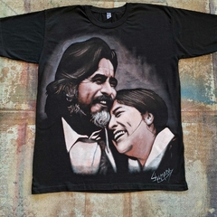 REMERA DE HORACIO GUARANY Y MERCEDES SOSA PINTADA A MANO