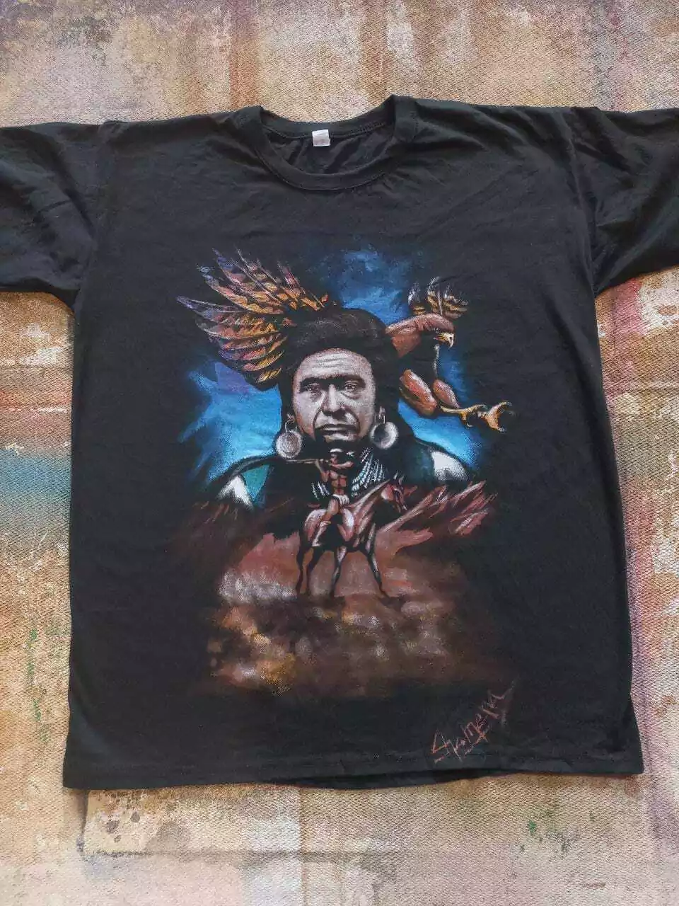 Remera Pintada A Mano De Toro Sentado thumbnail 3