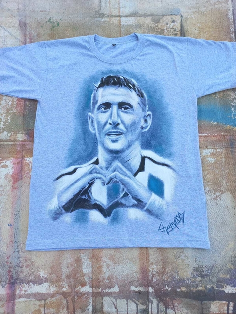 REMERA DE ANGEL DI MARIA PINTADA A MANO