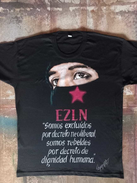 REMERA PINTADA A MANO DEL SUB COMANDANTE MARCOS 1