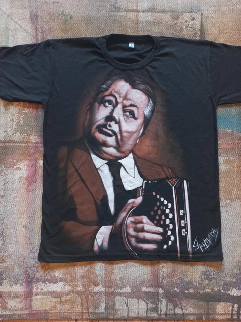 REMERA DE ANIBAL TROILO PINTADA A MANO