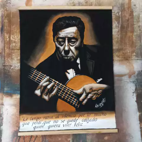 Tapiz de Atahualpa Yupanqui 63 x 82 cm