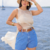 F50 - SHORT CINTO DE COURO MARRON - USAR JEANS