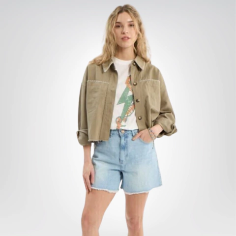 SHORT JEAN LIGHTNINGBOLT SARA Celeste - comprar online