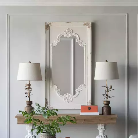 Espejo rectangular blanco