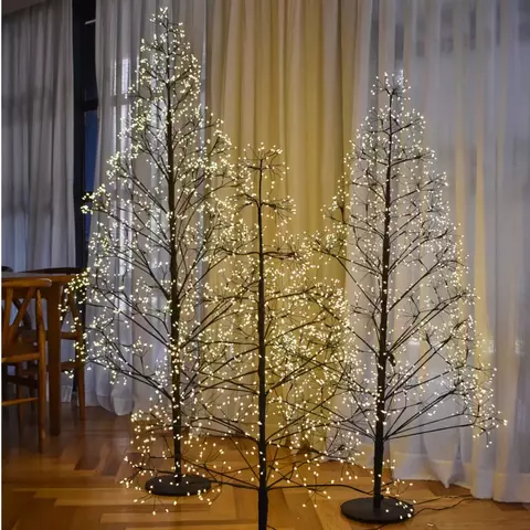 ARBOL TOKIO NEGRO CON LUZ LED 1.20mts (1000 luces LED)