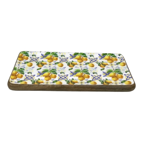 Bandeja Rectangular Esmaltada - Limones (44x25cm)