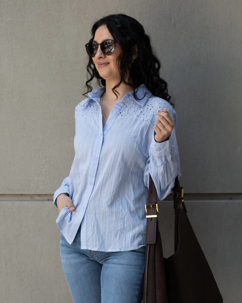 Camisa Bruna - celeste