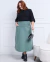 Saia Midi com Bolsos Inclinados Verde Folha - loja online