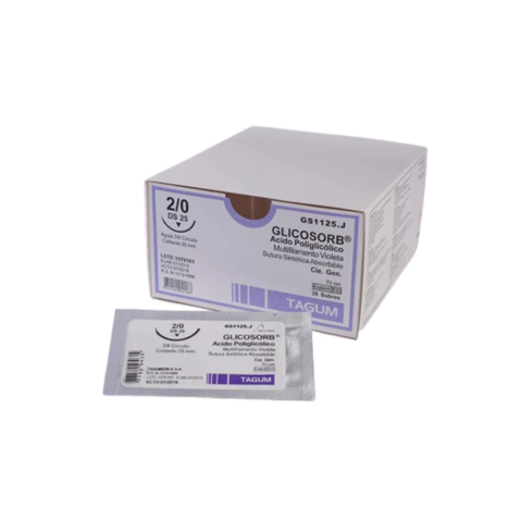 Sutura reabsorbible con aguja 3/8 de 20mm x u - TAGUM