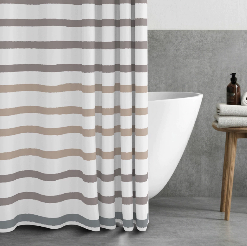 SET CORTINA DE BAÑO + 12 GANCHOS + ALFOMBRA A7244