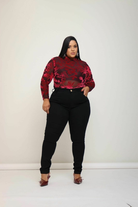 calça jeans skinny black Plus