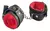 Esposas de cuero negro con peluche rojo
