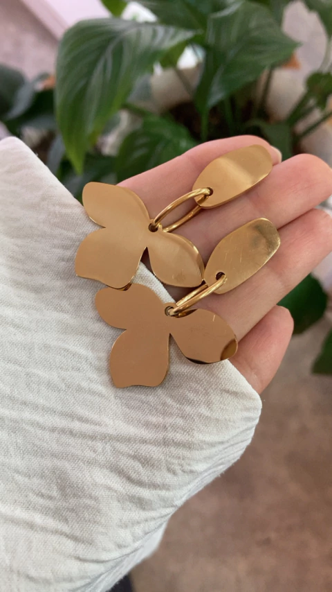 AROS ACERO GOLD PETALS - comprar online