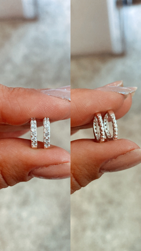 Argollas 12mm reversibles y micropavé - comprar online