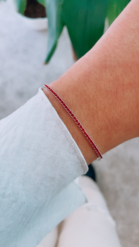Pulsera fina tennis ROJA