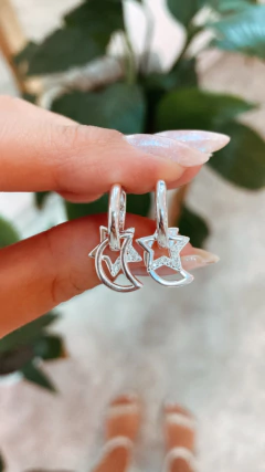 Argollas luna & estrella (dijes intercambiables)