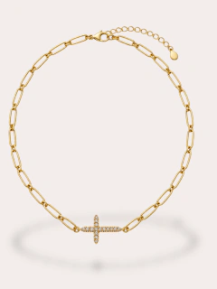 COLGANTE FORCET CON CRUZ ACERO GOLD