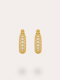 ARGOLLAS DONITAS BRILLANTES ACERO DORADO