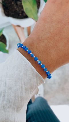 Pulsera cristales azul francia