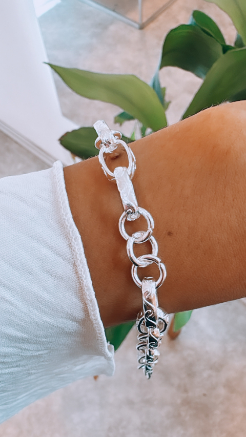 PULSERA ESLABONES OVALADOS Y CIRCULOS