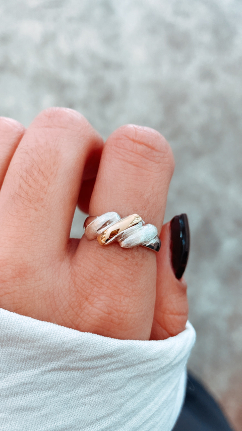 Anillo Magnolia Oro y Pl - comprar online