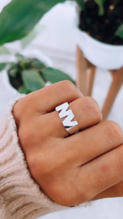 ANILLO INICIALES PLATA - FEDORA JOYAS
