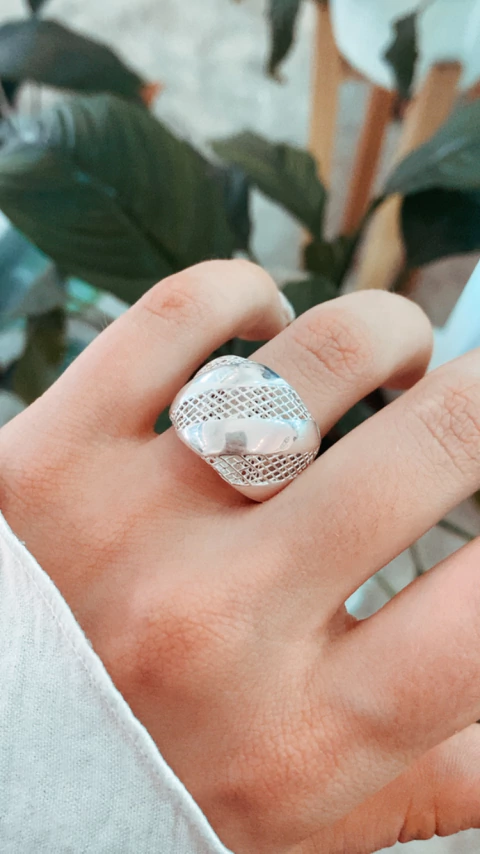 anillo CALADO Y LISO - comprar online