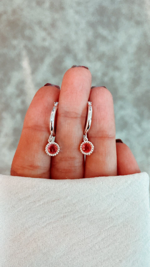 ARGOLLAS CON CUBIC ROSA - comprar online