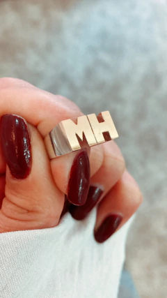 ANILLO INICIALES PLATA Y ORO en internet